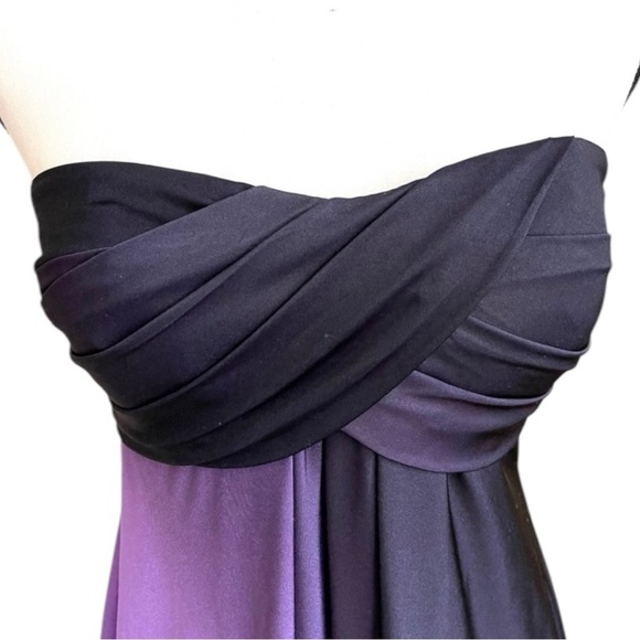 Xscape by Joanna Chen Strapless Purple Black Ombre Style X9686 Size 12 - Picture 4 of 9